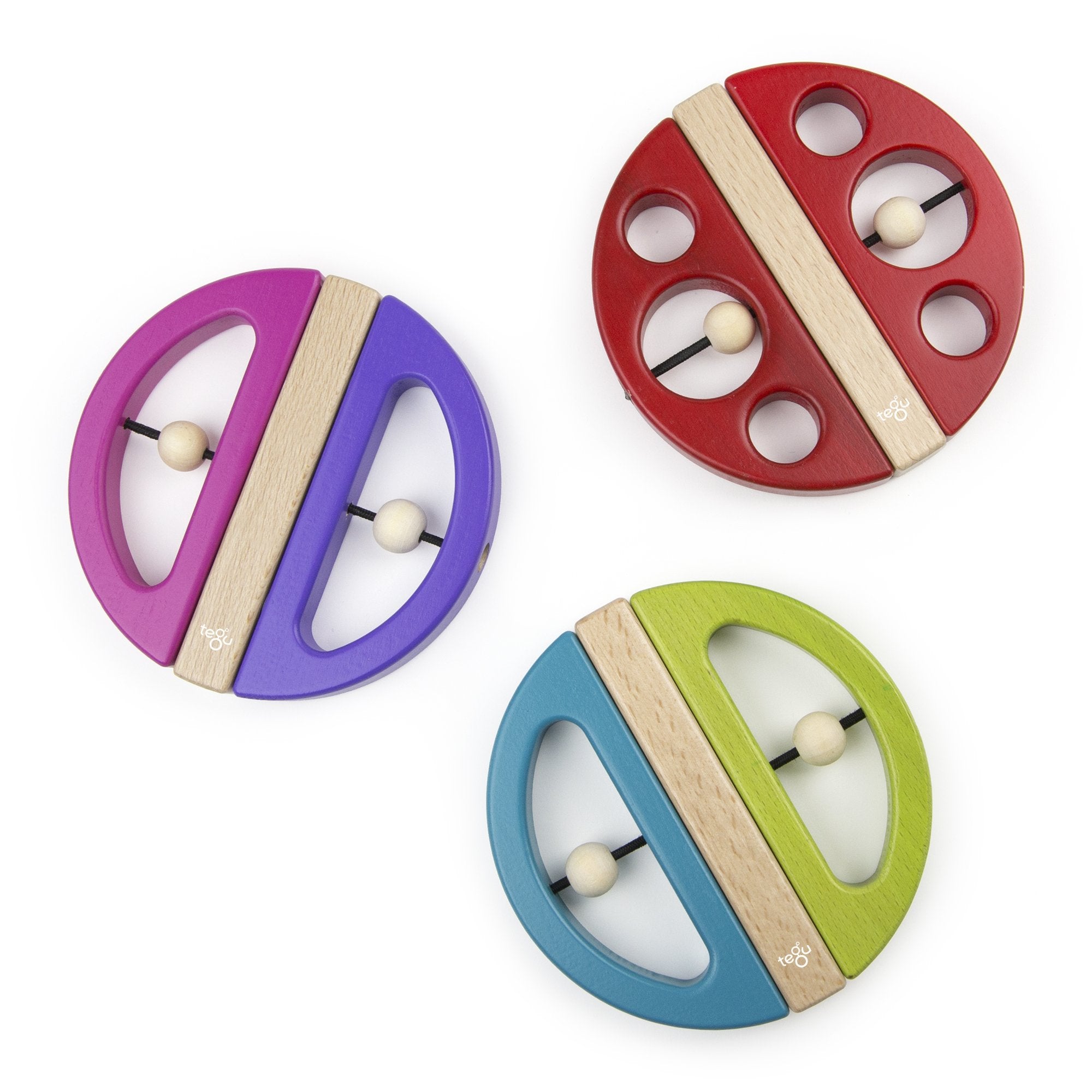 Tegu Swivel Bugs Pink & Purple Magnetic Wooden Blocks